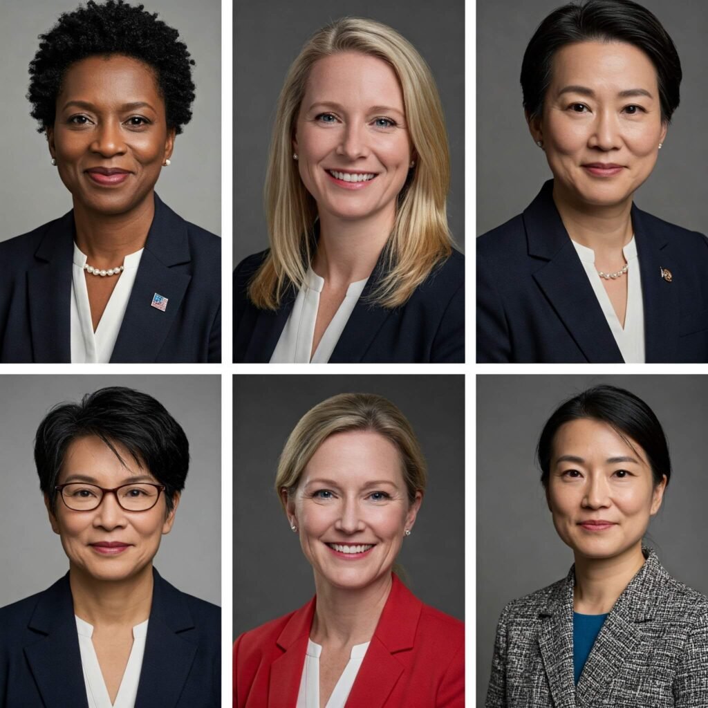 Collage of influential female politicians leading with vision and resilience.
