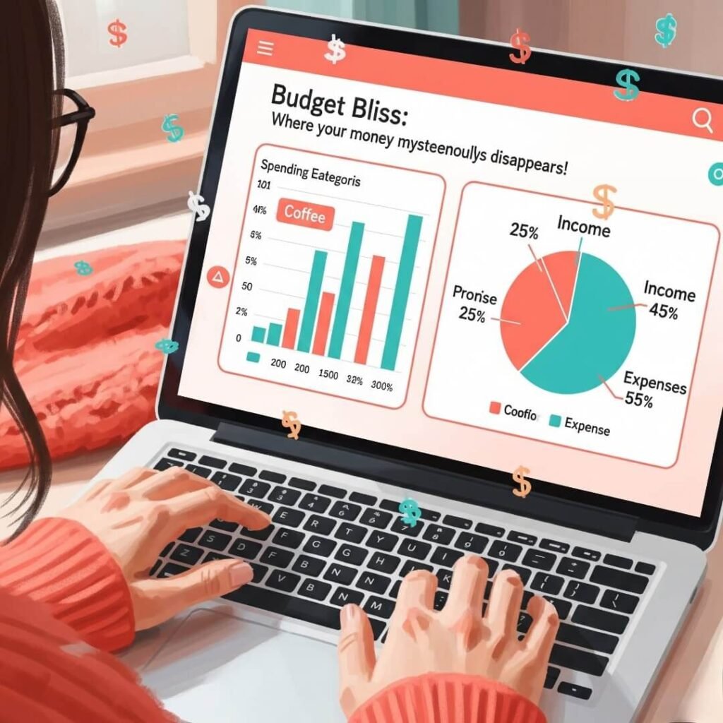 Laptop with Budgeting App