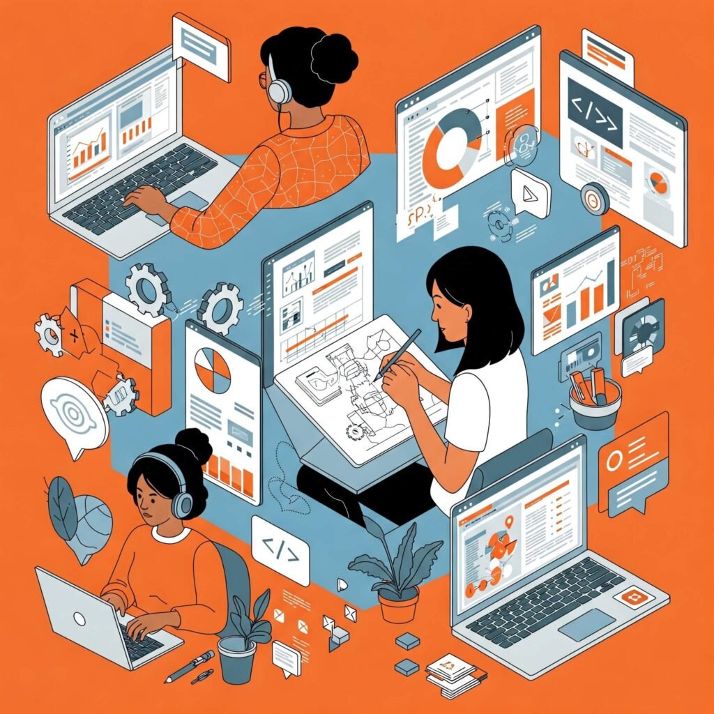 women in digital roles with stats
