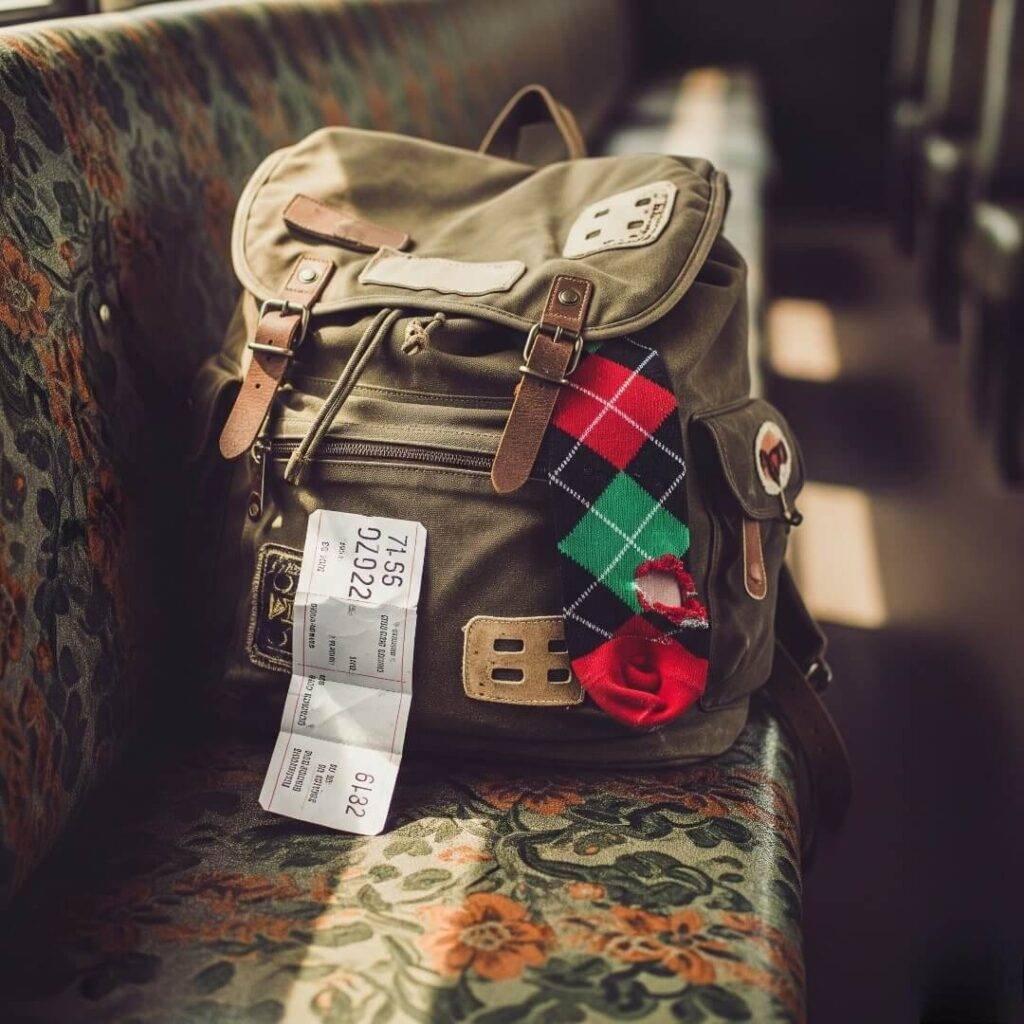 Bittersweet Journey: Bus Ticket and Backpack