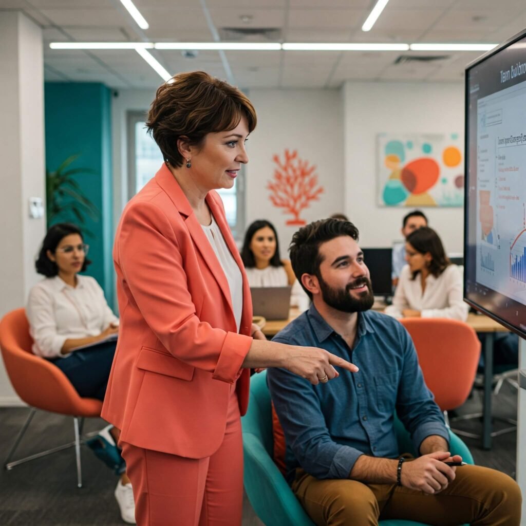 Leadership skills: Female mentor guiding mentee