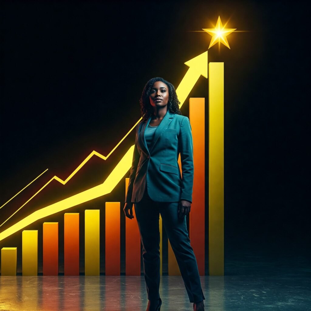 Woman focused on her tech career.