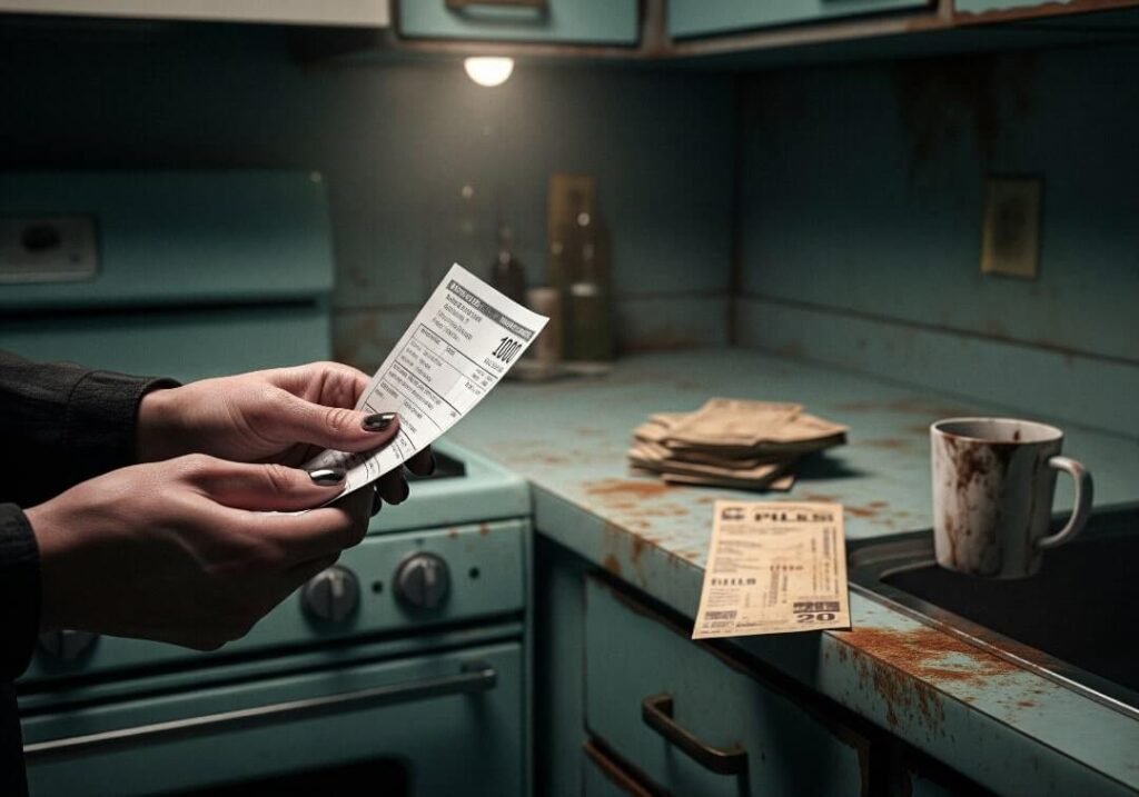 Hands Holding Paycheck: A Financial Struggle.