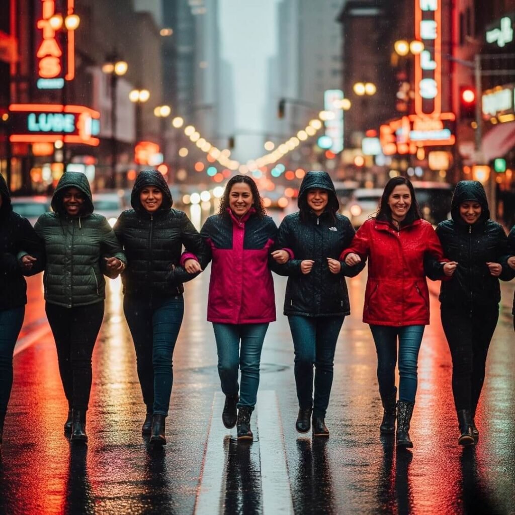 A rainy, blurred, memory-like photo from eye-level in a US city